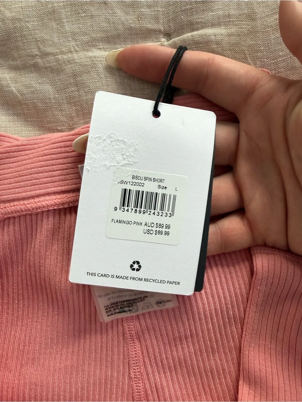 NWT The Upside Bisou Spin Short in Flamingo Pink Size Large